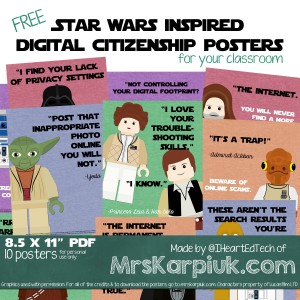Free Star Wars inspired Digital Citizenship posters